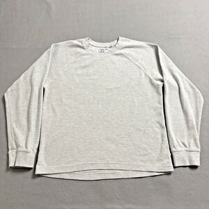 Standard Cloth Shirt Mens Large Gray Thermal Waffle‎ Raglan Crew Neck Casual